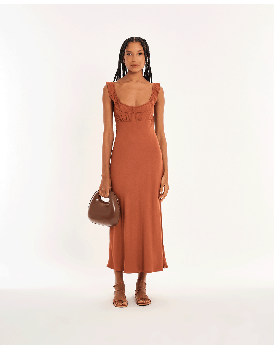 Vestido jane nos marrom