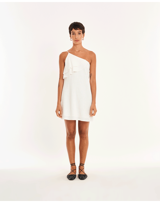 Vestido origami nos off-white