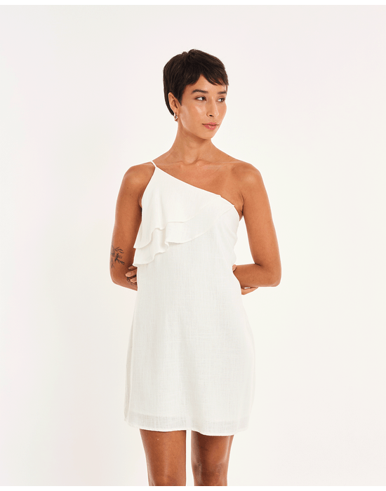 Vestido origami nos off-white