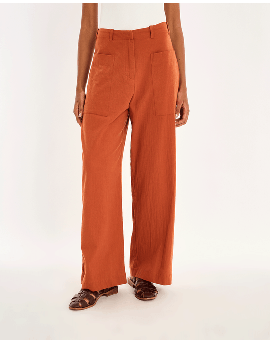 Calça algodão nos marrom