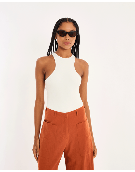 Body canelado nos off-white