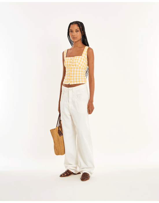 Blusa vichy nos amarelo