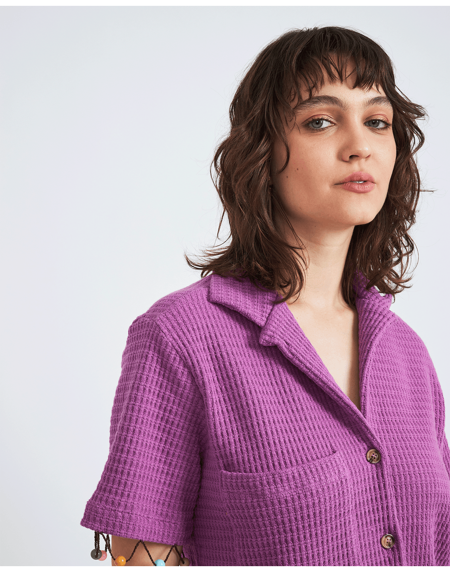 Camisa textura voil roxo