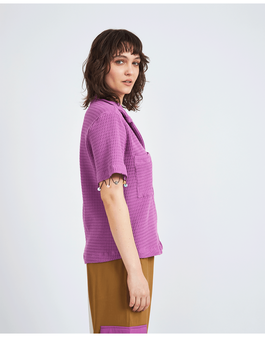 Camisa textura voil roxo