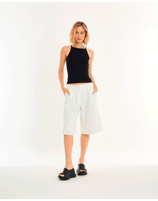 Bermuda linho alt off-white