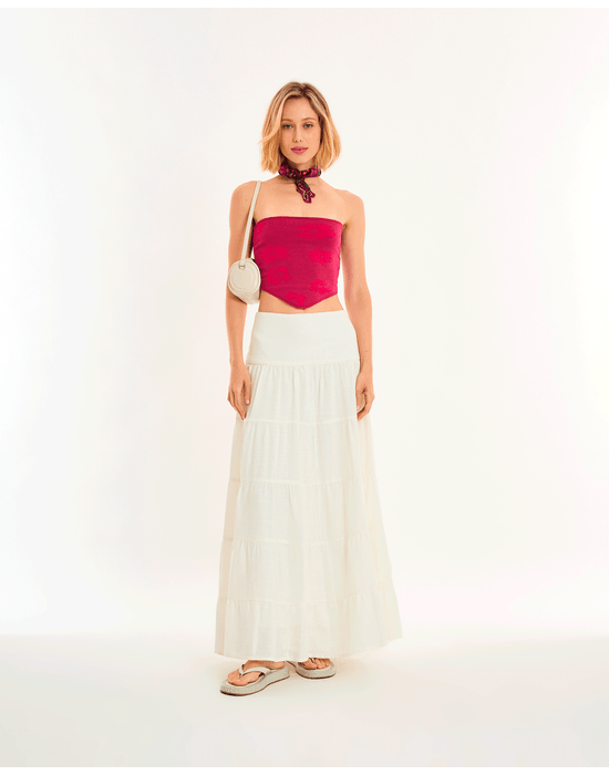 Top jacquard alt vermelho