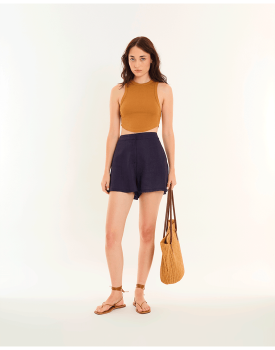 Short evasê  alt azul