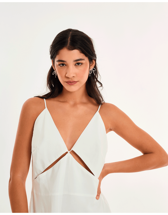 Vestido enviesado alt off-white