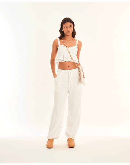 Calça laise tic branco
