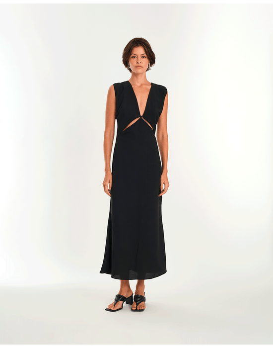 Vestido vazado ade preto