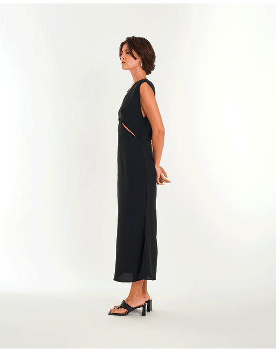 Vestido vazado ade preto
