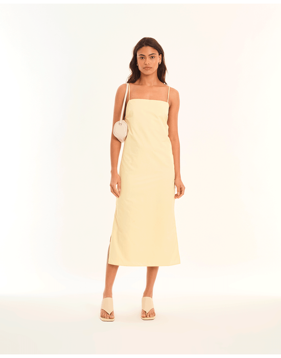 Vestido babados tic amarelo