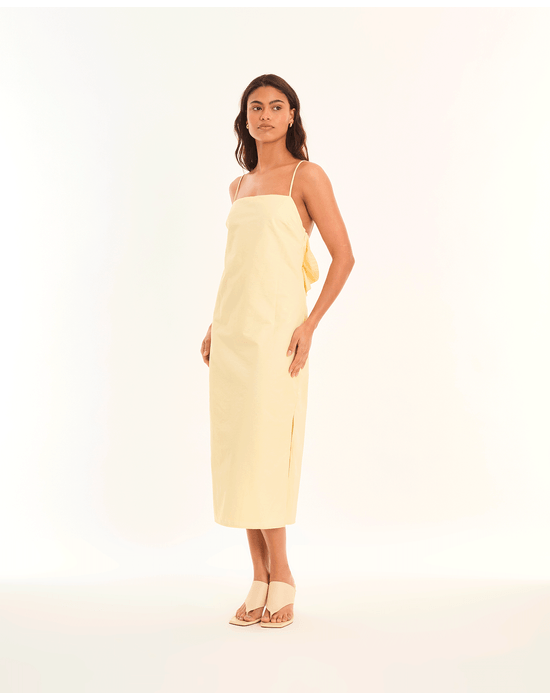 Vestido babados tic amarelo