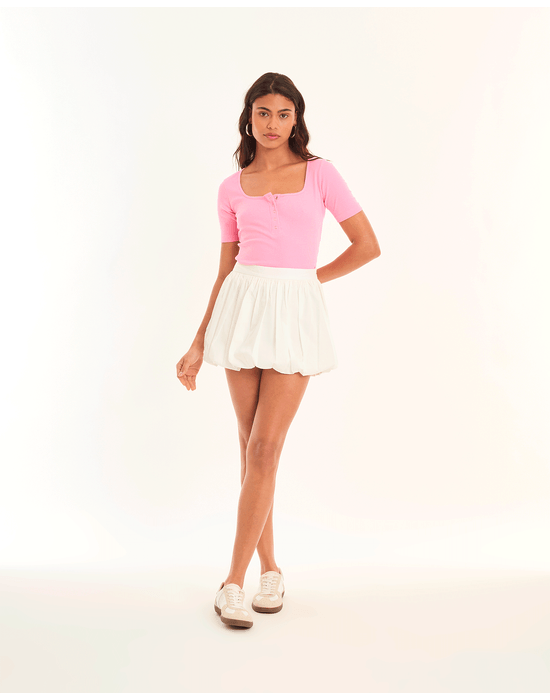 Blusa botões tic rosa