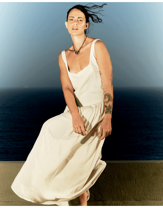 Vestido detalhe ade off-white
