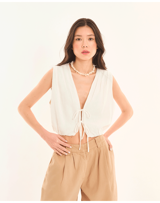 Top colete ess off-white