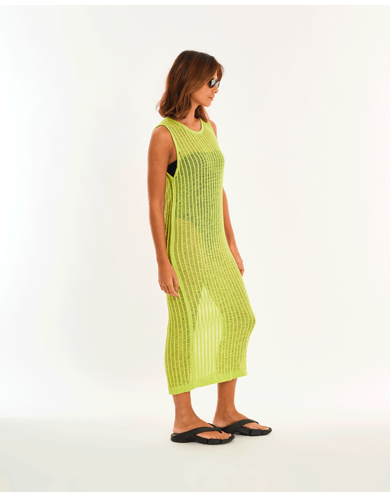 Vestido tricot alt verde