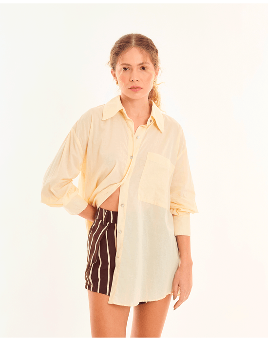 Camisa over tec off-white