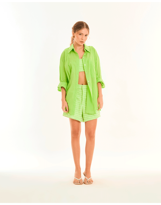 Camisa over tec verde