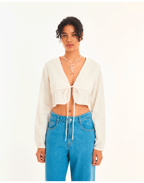 Top cambraia neo off-white