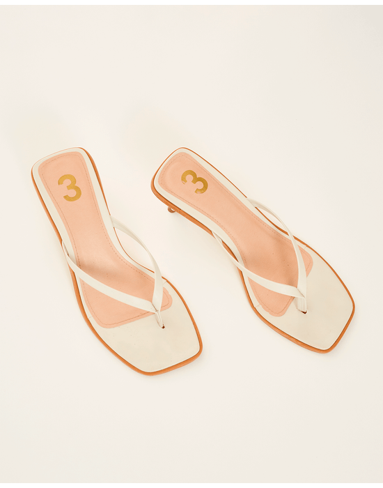 Sandalia salto neo off-white