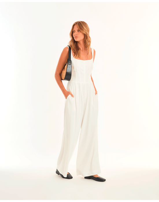 Macacao decote ever off-white