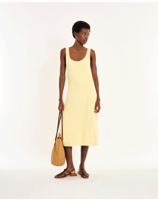 Vestido oval nos amarelo