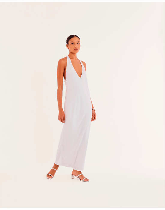 Vestido cetim kas off-white
