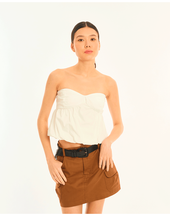 Blusa balone ties off-white