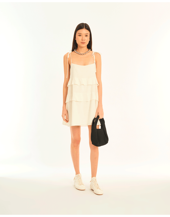Vestido babados kas off-white
