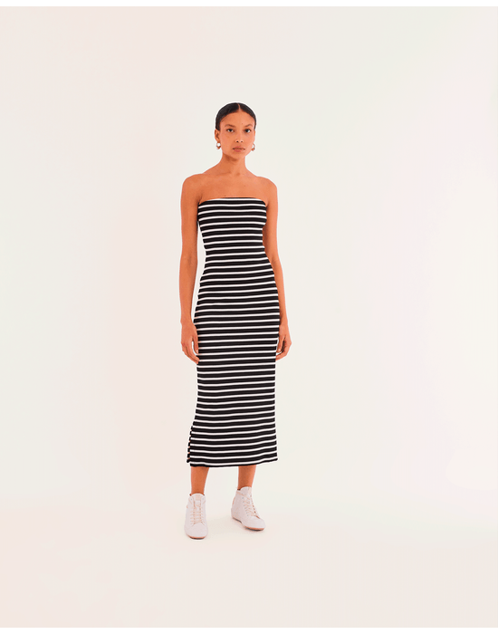 Vestido p/b bos listrado