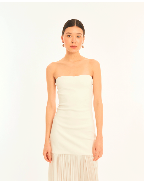 Vestido mix bos off-white