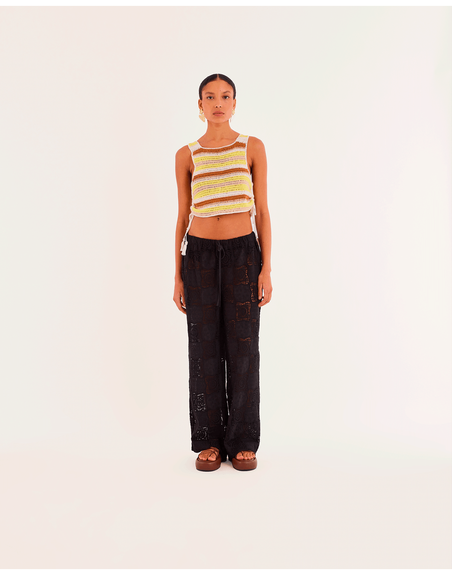 Top croche kas bege