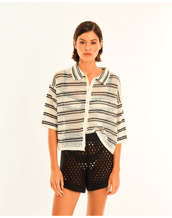 Polo tricot bos  listrado