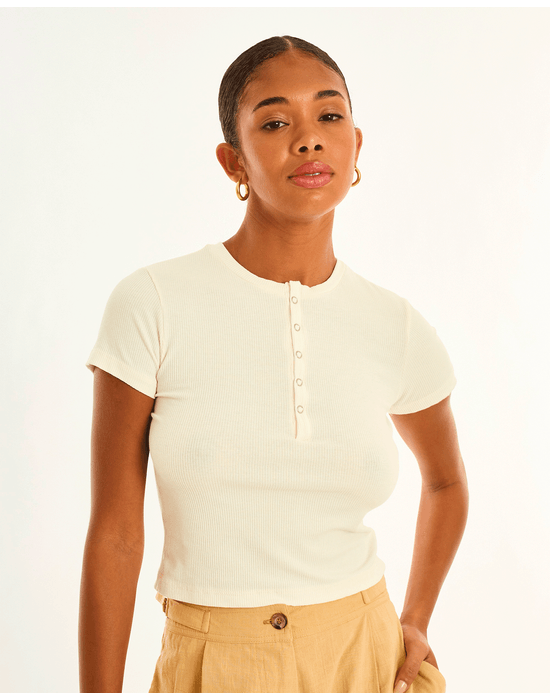 Camiseta rib sport off-white