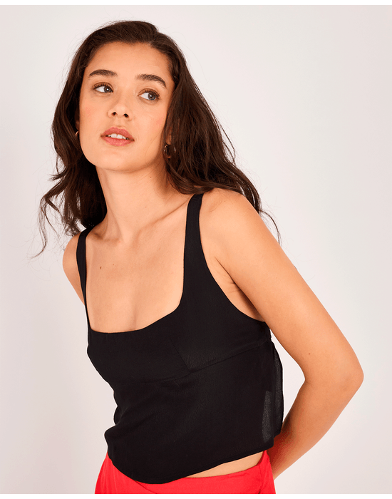 Top tira red preto