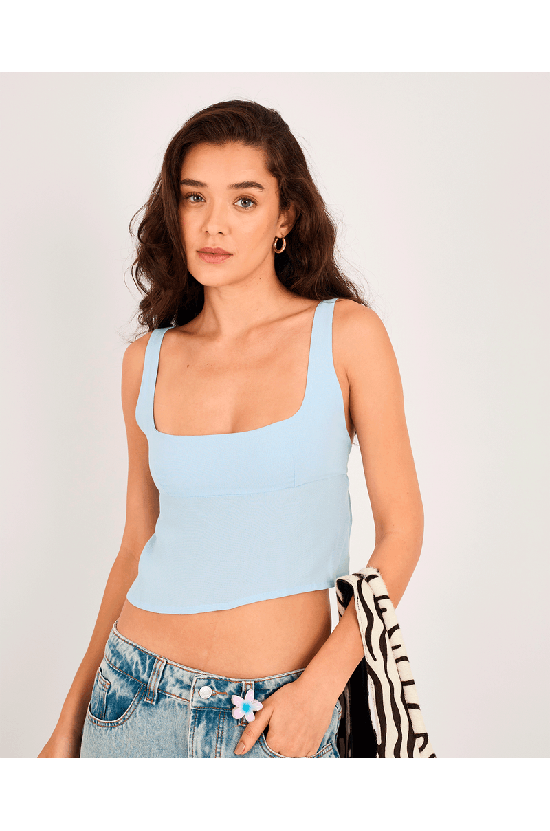 Top tira red azul