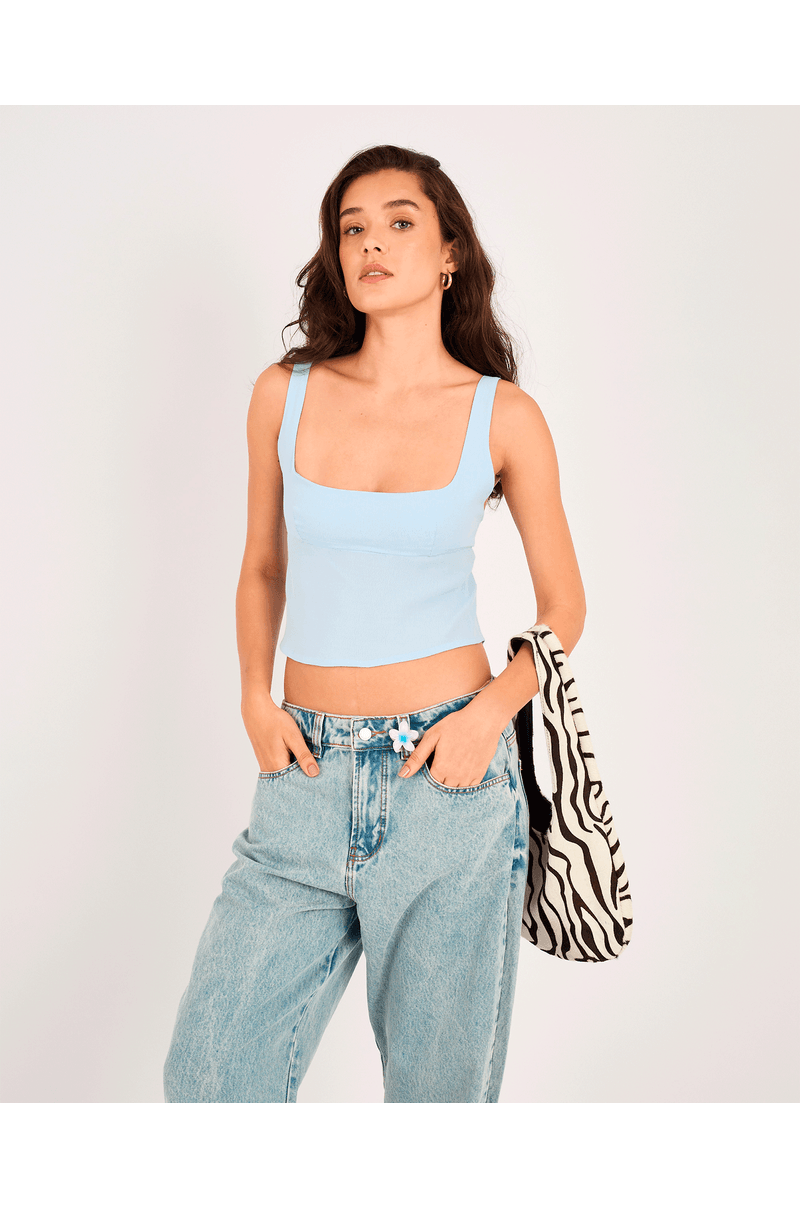 Top tira red azul