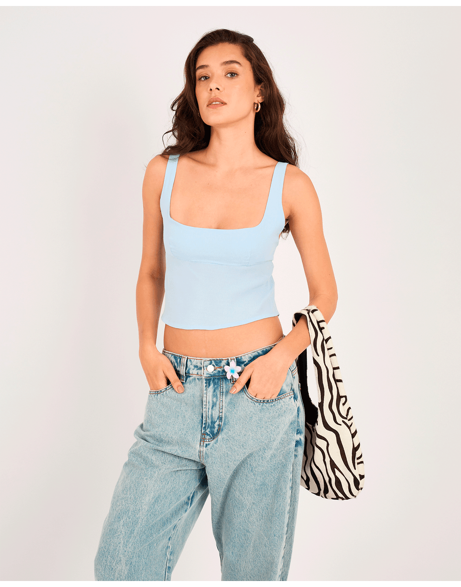 Top tira red azul
