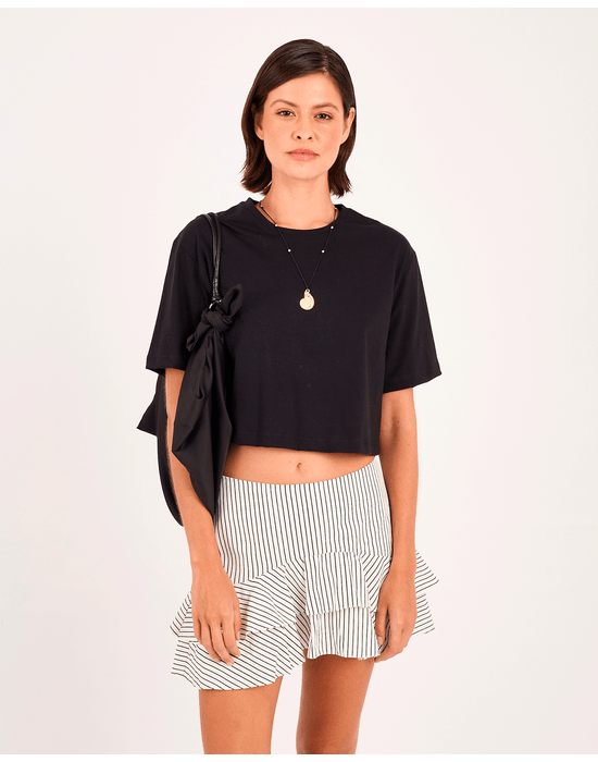 T-shirt algodão ter preto