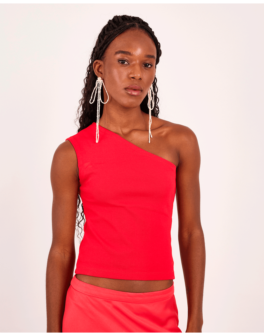 Camiseta ombro girl vermelho