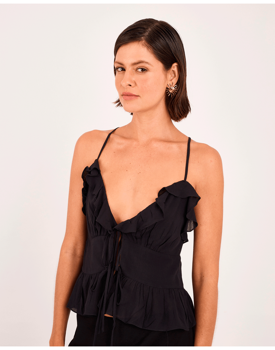 Top babados geek preto