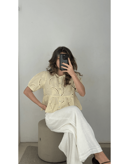 Blusa concha ray off-white