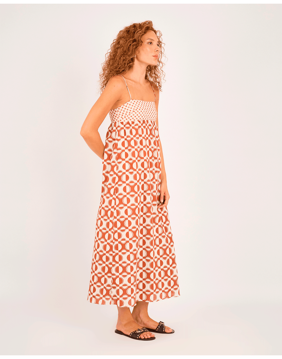 Vestido solara ora estampado