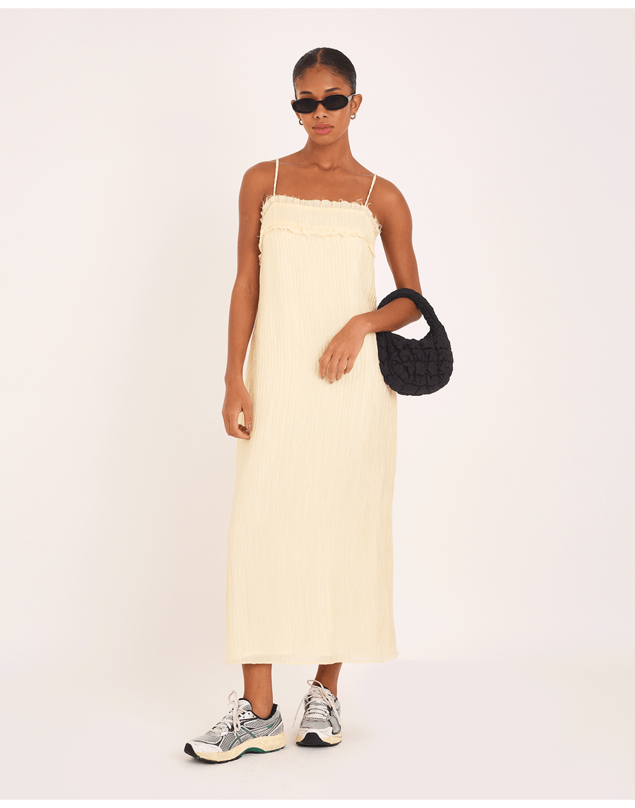 Vestido onda vin bege