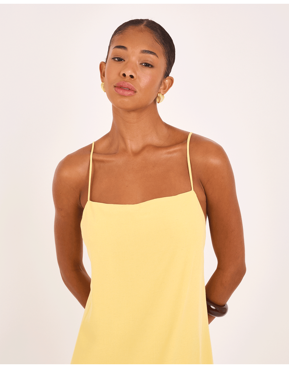 Vestido mini bossa vin amarelo