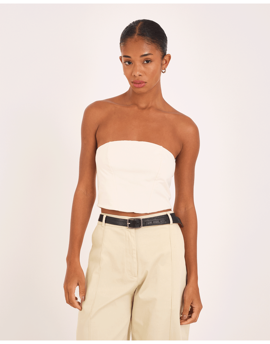 Top tomara que caia vin off-white