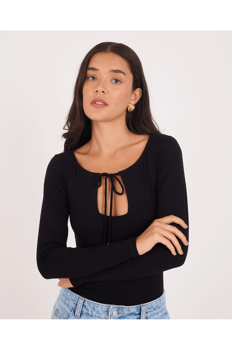 Body decote tex preto