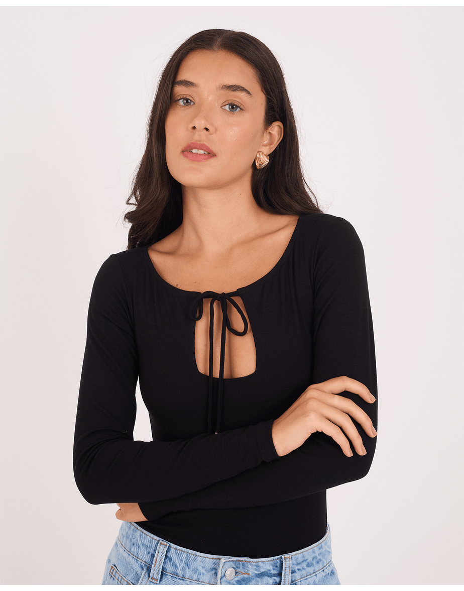 Body decote tex preto