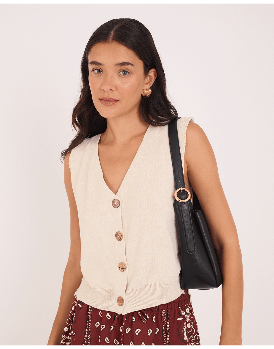 Colete tricot tex off-white